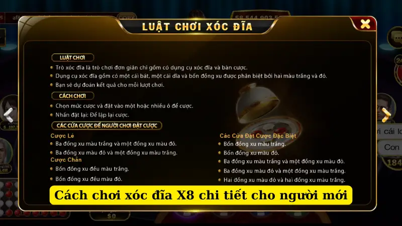 Cách chơi xóc đĩa X8 chi tiết cho người mới